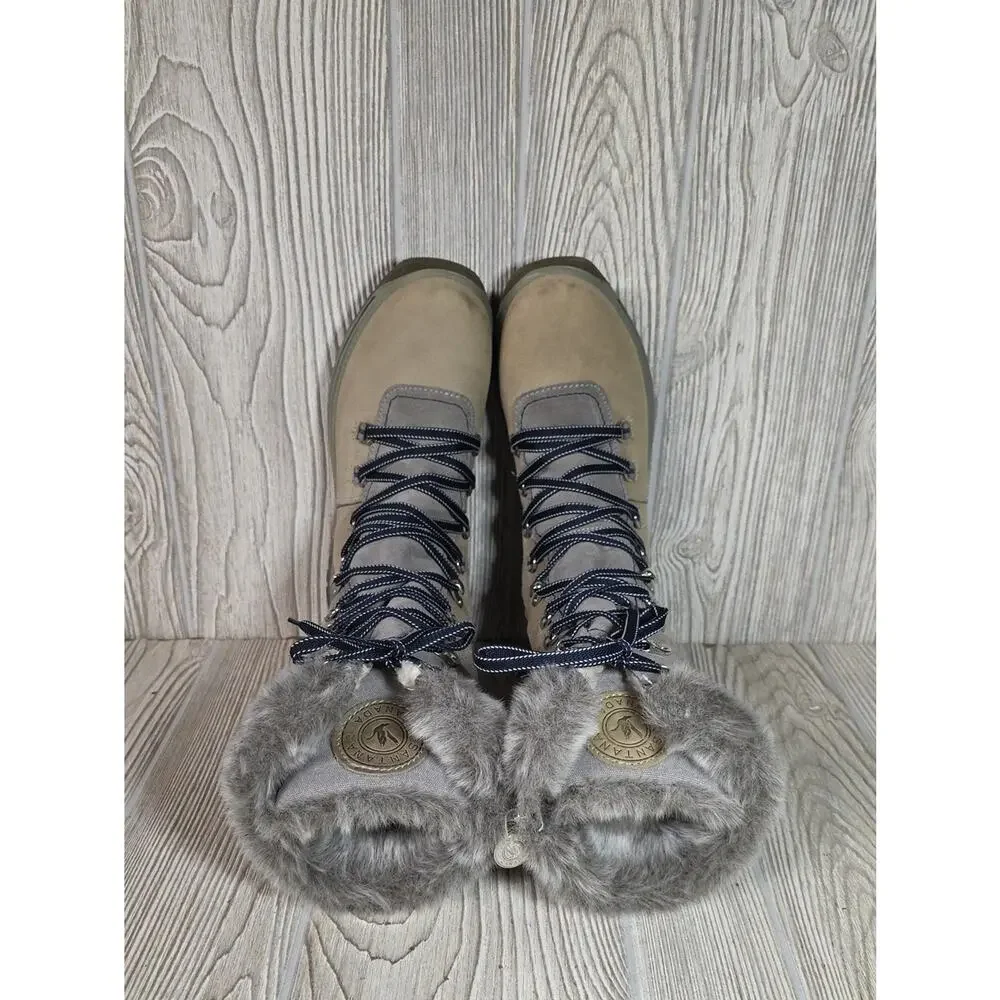 Santana Canada Morella Waterproof Faux Fur Lined Lace Up Winter Boots Womens 9